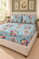 My Home  Printed Fitted Bed Sheet With Pillow Cover, Ultra Soft Fabric Bedsheet, Anti Slip, Cool Fabric, Single, Double, Queen ,King Sizes 100% Cotton Fabirc. 