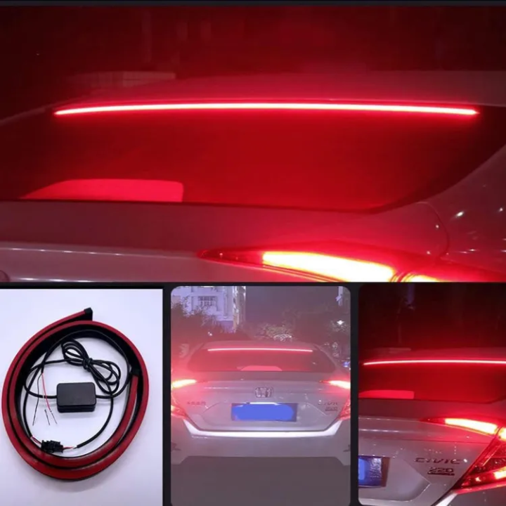 Universal Rear Car Spoiler Led Kit Light Trunk Lip - Flow Turn Signal Warning Lights - 12V
