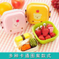Cute cartoon children's lunch box mini lunch box double-layer snack box portable baby fruit box student lunch box. 
