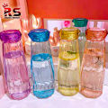 Crystal Glass Water Bottle and Plastic LID with Box (Glass Material) Smart Diamond Glass Colored Travel Water Bottle Fancy & Stylish Bottles. 