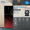Haier 11 Cu Ft / Inverter Antibacterial / HRF-316IARA+ ( Digital Control Panel + Turbo Fan + 4 Temperature Sensors + ABT Technology + Inverter Compressor + Glass Door ) Red Colour Refrigerator / 10 Years Warranty. 