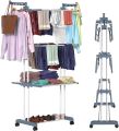 New Three Layers Clothes Drying Stand Rack Heavy Duty Double Pole Foldable Cloth Dryer Clothes Drying Stand.. 