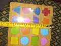 Colorful Geometric Shapes Wooden Puzzles for Children Wooden toys games Helps Autism Autistic Learning. 
