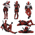 3pcs/set Deadpool Anime Action Figure Sitting Posture Model X-Men Mini Doll Car Decoration Marvel Collection Figurine Kids Toy Latei Posies. 