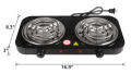 Electric Stove (Double) for cooking, Hot Plate heat up in just 2 mins, Easy to clean, 2000W, Automatic.. 