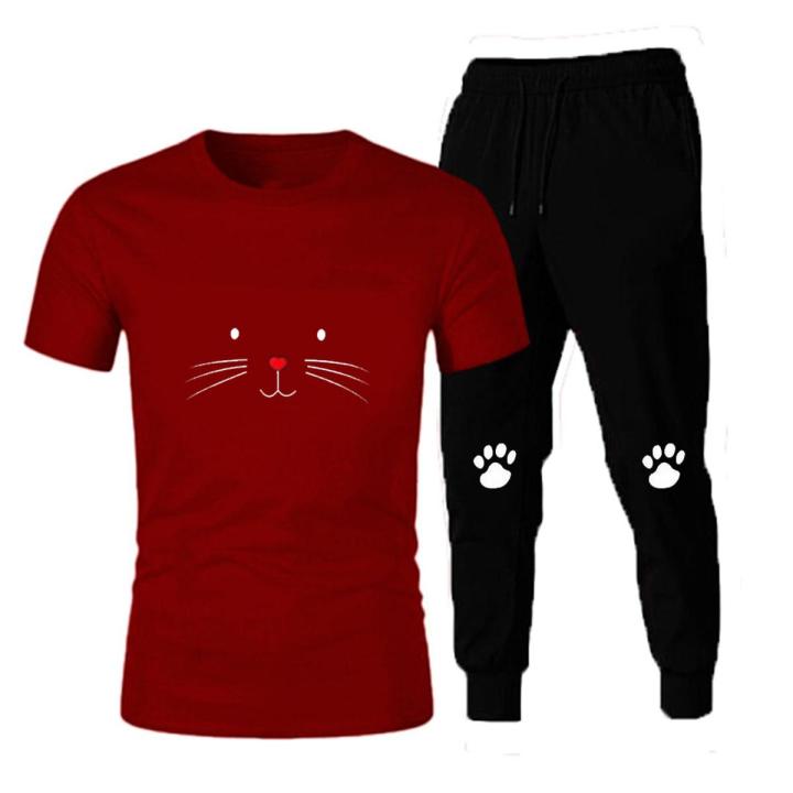 New Style Printed Casual Tshirt and Trouser Summer Wear Cotton Fashion Colored Tees Export Quality T shirts For Women