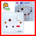 3 Pin Inspire Power Plug Socket Wall Socket Plate China Fitting Power Plug- 250 Volts / 15 Amp High Quality Used for AC. 