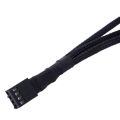 Copper 3 Way PWM 4Pin/3Pin Computer Fan Power Sleeved Splitter Extension Cable. 