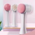 2-in-1 facial cleansing brush, silicone manual Double-sided Facial Cleansing Brush and Pore Cleansing Face Brush, deep cleansing skin keratin cleaning system, super soft massage pores, suitable for all types of skin (pink). 