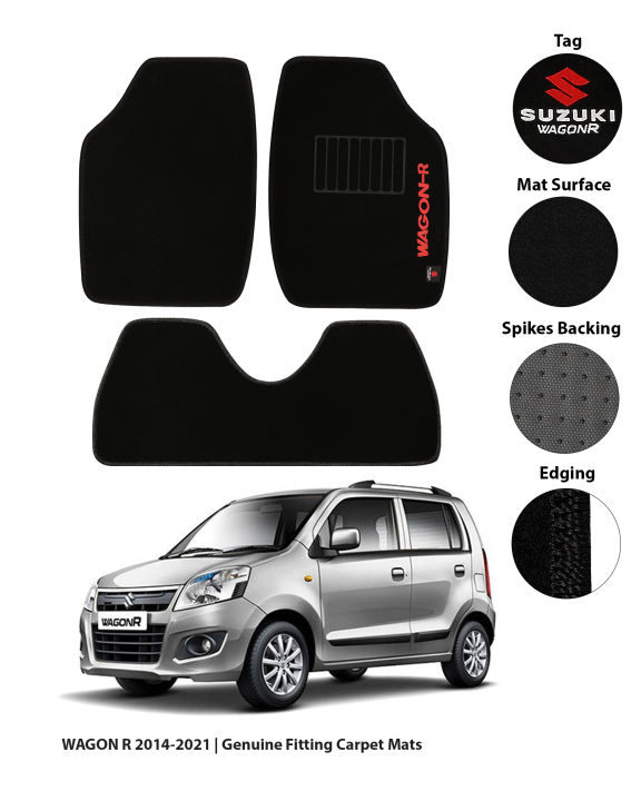 WAGON R 2014-2021 CARPET CAR FLOOR MAT | HIGH QUALITY 034 DIAMOND CARPET LOGO SERIES MATS