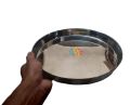 1 Piece Hindu Thaali Large Round Plate Heavy Stainless Steel 10.7 inches. 