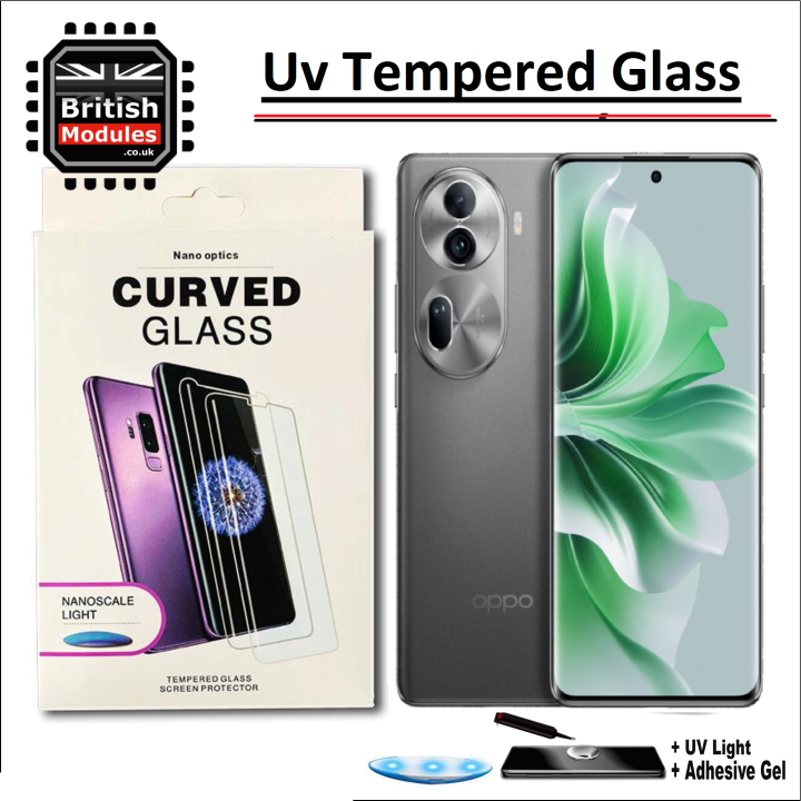 Oppo Reno 11 5G UV Tempered Glass Screen Protector Full Curved Protector Nano Liquid For Reno 11
