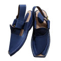 Peshawari Chappal Made Blue Leather Latest Fashion Design 2024 for Men. 