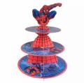 Spiderman Spider man 3 Tier Cup Cake Cupcake Stand Cartoon Dessert For Baby Boy Happy Birthday Shower. 