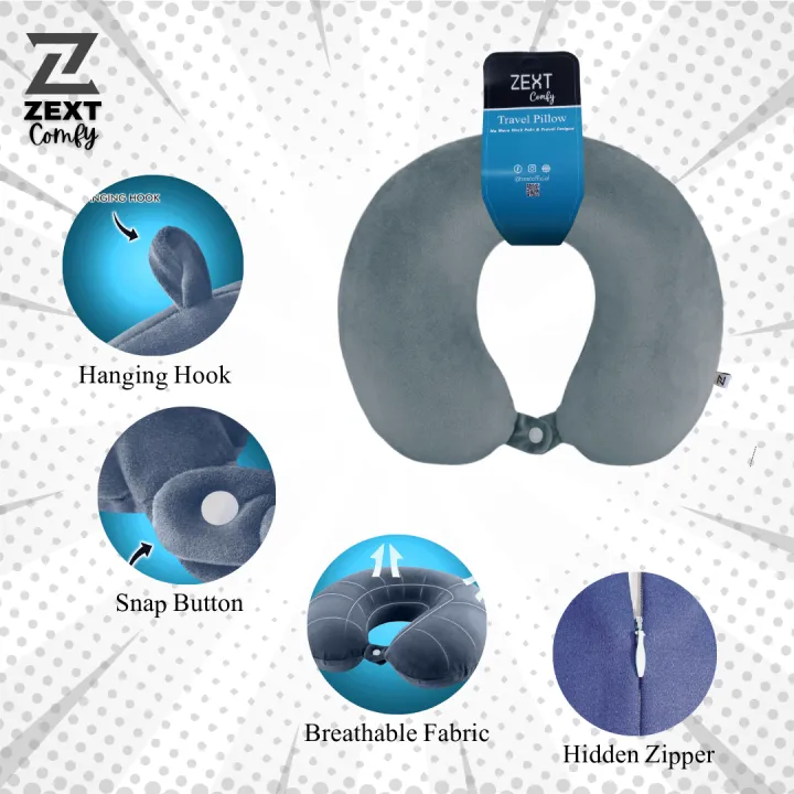 ZEXT%20COMFY%20U%20Shape%20Travel%20Neck%20Pillow%20Soft%20Polyester%20Car%20Airplane%20Neck%20Cushion%20Multiple%20Color%20-%20Image%203