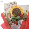 Handmade Knitted Bouquet Crochet Bouquet Eternal Blessing for Home Wedding Decoration with Light Elegant Exquisite Floral Artificial Flowers. 
