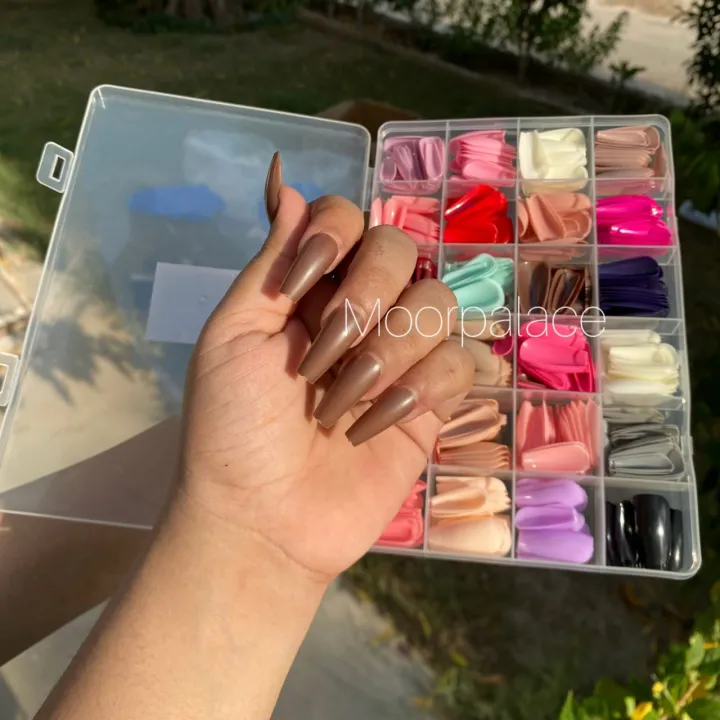 576%20Pcs%20Box%20Colorful%20Artifical%20Nails%20Acrylic%20Full%20Cover%20Nail%20With%20Nail%20Glue%20%7C%20Fake%20Nails%20With%20Glue%20%7C%20Fancy%20Artifical%20Nails%20%7C%20French%20nails%20%7C%20Nails%20For%20girls%20In%20Multicolours%20-%20Image%202
