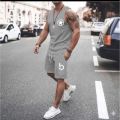 Tree Digital Printed White Summer Short Tracksuit for Men. 