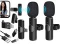K9 Dual Wireless Lavalier Microphone for Upgraded Plug-Play Clip-on Shirt Lapel Mini Mic, External Auto-syncs Microphonefor Live Streaming YouTube, Vlogging, Interview Video Recording. 