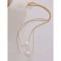 Grim Teiousx Yhpup Tarnish Free Natural Pearl Beads Chic Exquisite Necklace Thin Chain Stainless Steel Minimalist Charm Collar Jewelry Women. 