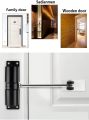Automatic Door Closer Safety Spring Door Closer,Door Closer for Door Self Closing,Convert Hinged Doors to Self-Closing,Black. 