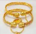 JEWELLERY  BANGLES  GOLD COLOUR 2 Pcs Braided Design Kara Bangles. 