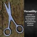 Professional Men's Barber Tool for Small Mustache, Beard Scissor, Stainless Steel Beard Trimming Scissor For Hair Care Grooming Tool, Professional Scissors Hair Cutting Scissor - Small Travel Facial Hair Scissor for Eyebrows, Nose, Moustache, Beard. 