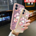 JIUMOO For Oneplus Nord 2 5G Case Cartoon Lovely My Melody Square Edge Original Soft Plating Pattern Phone Cases Shockproof Casing Full Cover Camera Lens Protection Cover. 
