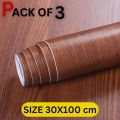 Wooden Self-Adhesive Waterproof PVC Wallpaper for Kitchen, Cabinets and Furniture. 