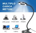 Clamp Light LED Reading Lamp Bed Flexible 360° Gooseneck Clamp Lamp Dimmable with 3 Modes and 10 Brightness Levels for Bed Headboard, Bedroom, Office, Black B R279 LIIGHT. 
