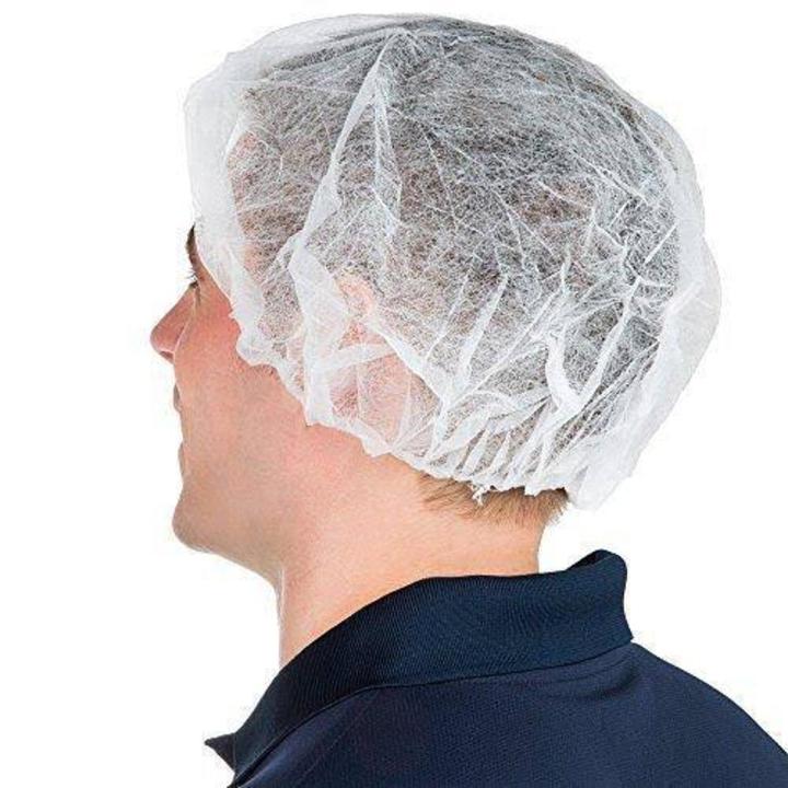 Pack of 100 pcs White Disposable Elasticated Mob Caps For Chefs And Kitchen