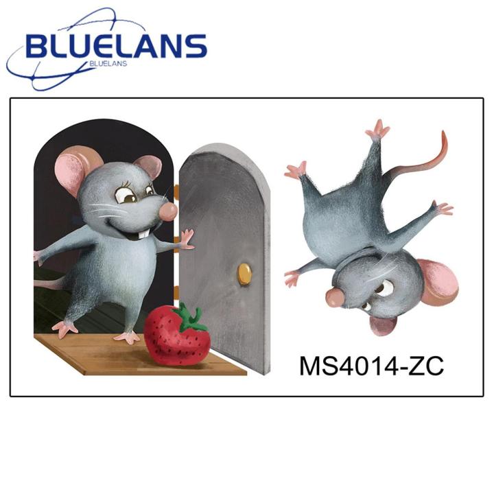 Wall Sticker Anti-mold 3D Two Funny Rats PP Wall Decoration Picture