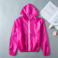 Sunscreen women's 2022 spring and summer new solid color ultra-thin breathable quick-drying UV protection short sunscreen coat women. 