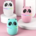 Air Freshener Humidifier Panda Mini USB Powered Car  Diffuser Air Humidifier Cute Panda Aroma Oil Diffuser with Night Light USB Chargeable Cool Mist Sprayer Plants Purifier  Note random color will be deliver. 