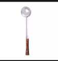 Spoons - Wooden Handle Spoon -  Stainless Steel And Wooden Kitchen Cooking Spoons - Salan Spoon -  Multipurpose Use [Pack of 1 27 cm length]. 