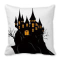 Happy Halloween Watercolor Castle Devil Crypto Peach Skin Home Decor Sofa Cushion Cover Throw Pillow ZT374. 