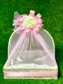 Beautiful Gift Basket with pink net Wrap and beautiful flower Best for Birthday/Anniversary/Wedding/Gift By Maxify Store. 