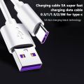 Charging cable 5A super fast charging data cable 0.3/1/1.5/2/3M for type-c Mobile Phone Cables. 