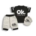 Baby Boy 3 Piece OK Design Outfits With Cap For Baby Baby Bodysuit. 