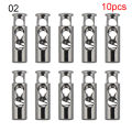 10 pcs Double Hole Metal Stopper Apparel Sewing Accessories Metal Clamp Stopper Cord Lock Toggle Shoelace Sportswear Accessories. 