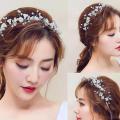 Silver Color Crystal PearlHeadband Flower Wedding Hair Accessories Hair Band Female Headband Bridal Tiara Headband Handmade. 