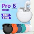 Air Pro 6 Tws Wireless Bluetooth Earbuds With High Bass Headset Sport Airpods With Mic. 