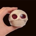 jeansame 1/2PCS Skull Relief Toy New Skull Squeeze Balls Squishy Horror Skull Stress Relief Toy Simulation Skull Pump Tricky Prank. 