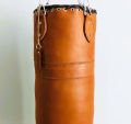 100cm - VINTAGE TAN LEATHER BOXING GYM PUNCH BAG - RETRO. 