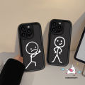 White Matchstick Men Case Compatible For IPhone 15 14 11 12 13 Pro Max 7Plus XR 6s 15 8 6 7 Plus X XS Max SE 2020 Couples Angel Eyes Cover. 