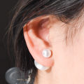 Double Sided Pearl Earings -Fashion Jewelry Crystal Ball Stud Earrings -Women Girls Simulated Pearl Earrings. 