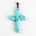 1.6inches Tiger eye Natural grey Malachite Cross Pendants Pendulum Chakra healing Reiki Stone For Neck Jewelry Free pouch. 