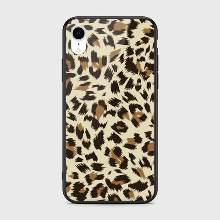 iPhone XR Cover - SkinLee HQ Infinity Glass Case (Soft) - Oval Yellow Leopard - SKINLEE-423-1-461-196