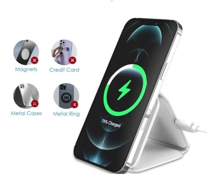 3 in 1 Foldable Wireless Charger, Magnetic Fast Wireless Charging Pad, Compatible with iPhone 14/13/12/SE/11, Samsung Galaxy, Apple Watch, AirPods Pro with Night Light, Wireless Charging for Apple Watch, Watch Charger Stand for Apple Watch, Charging Cable