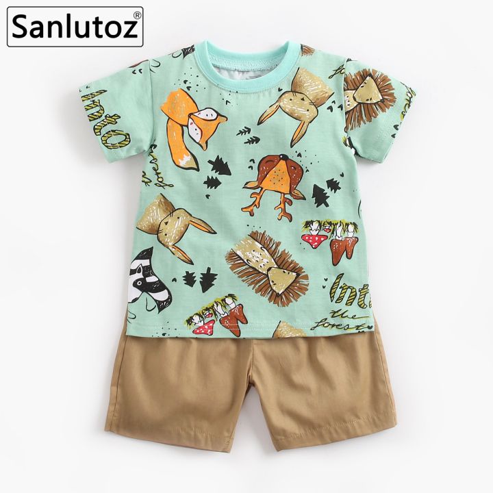 Summer Cartoon Baby Boy Clothing Casual Cotton T-shirt + Shorts 2pcs Short Sleeve Baby Clothing Sets